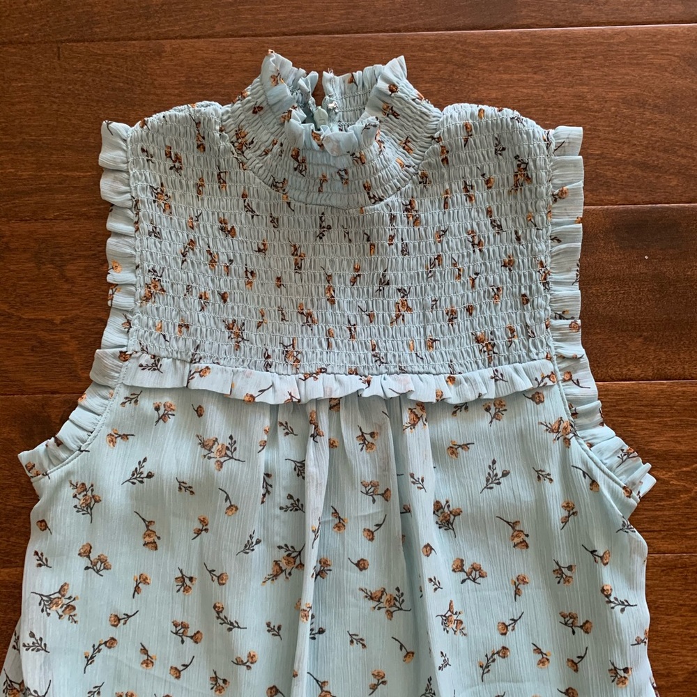 Baby Blue Floral Dress - Picture 2 of 5
